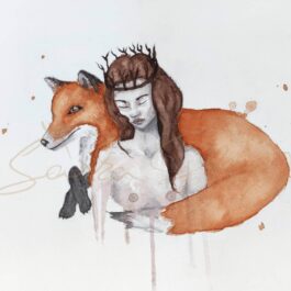 Královna s liškou | Umělecký tisk