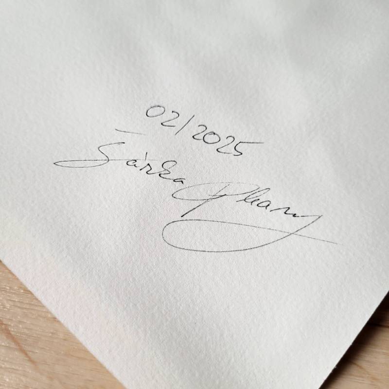 akvarelový obraz Poslední kousek přírody podpis