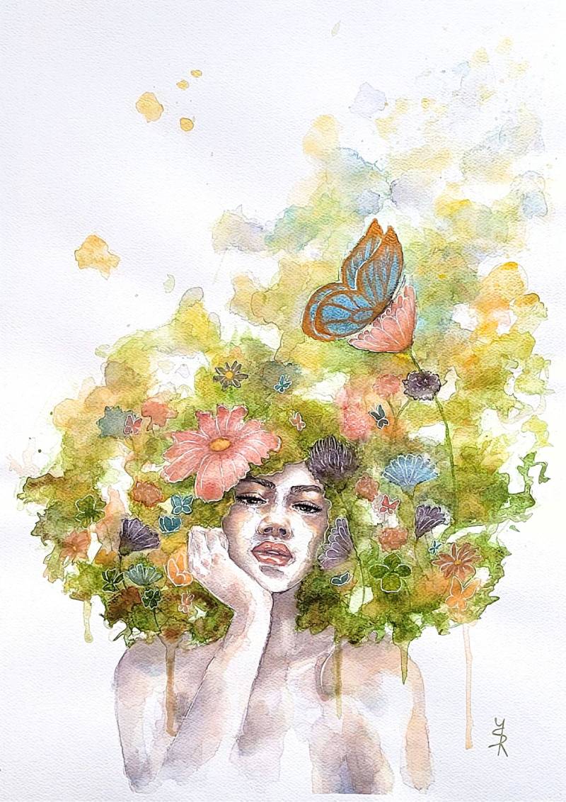 Akvarelový obraz Představivost