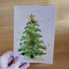 Originální ručně malované vánoční přání – Stromek